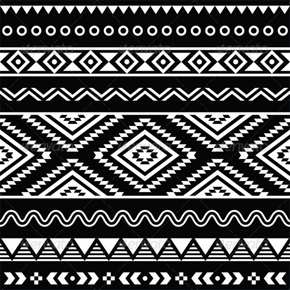 Folk Seamless Aztec Ornament Pattern   Backgrounds Decorative