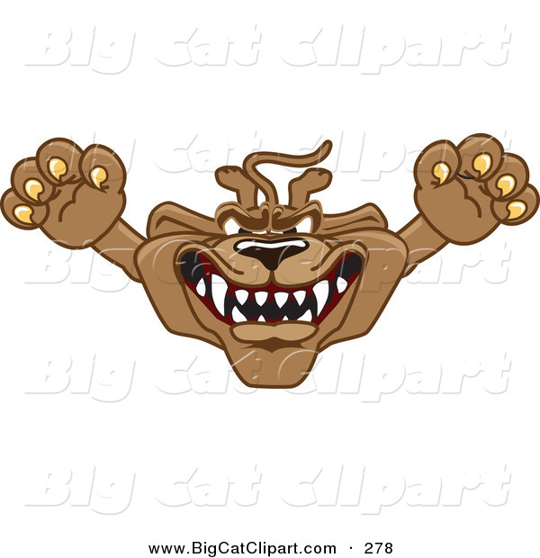 Free Download Big Cat Cartoon Vector Clipart Smart Cougar Mascot