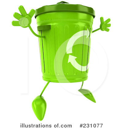 Green Recycle Bin Clipart  231077 By Julos   Royalty Free  Rf  Stock