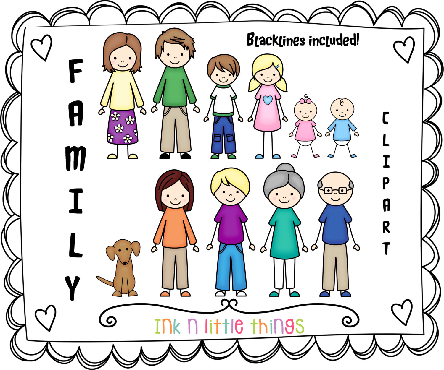 Kids Clipart My Family Clip Art Set 1 By Inknlittlethings