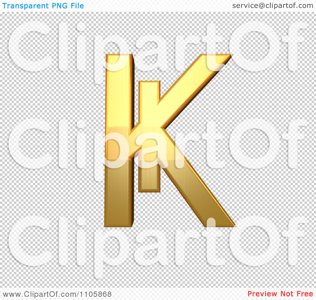 Letter Ka With Vertical Stroke Clipart Royalty Free Cgi Illustration