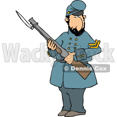 Man Armed With A Rifle And Bayonet Clipart Illustration   Djart  5269