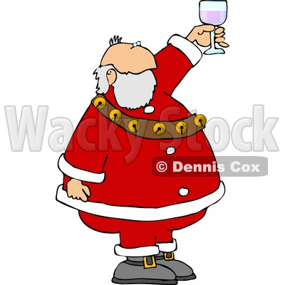 Proposing A Toast With A Glass Of Wine Clipart   Dennis Cox  5163