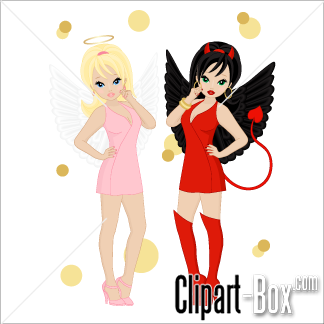 Related Angel And Devil Girls Cliparts