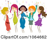 Royalty Free  Rf  Clipart Illustration Of A Group Of Young Ladies