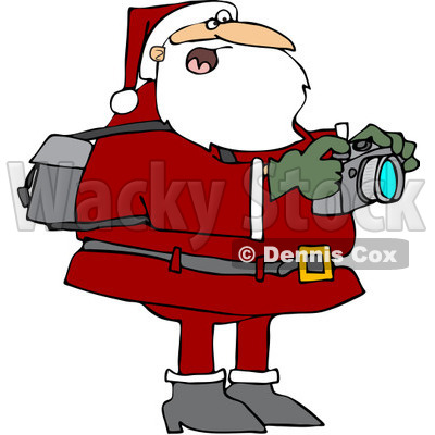 Royalty Free  Rf  Clipart Illustration Of Santa Holding A Camera And