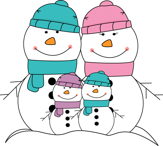 Snowman Family   Snowman Family Of Four With A Mom And Dad Snowman And