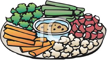 Tray Of Veggie Snacks Royalty Free Clip Art Image Picture