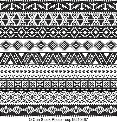 Vector   Tribal Seamless Pattern   Aztec Black And White Background    