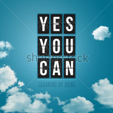 Yes You Can  Motivational Poster Typography Design  Vector