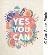 Yes You Can Quote Poster Design   Yes You Can Colorful
