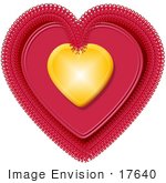 17640 Gold And Pink Doily Valentines Day Heart Clipart By Djart