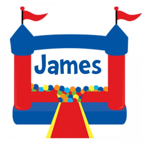 30   Personalized Address Labels   Circus Bounce House Blue