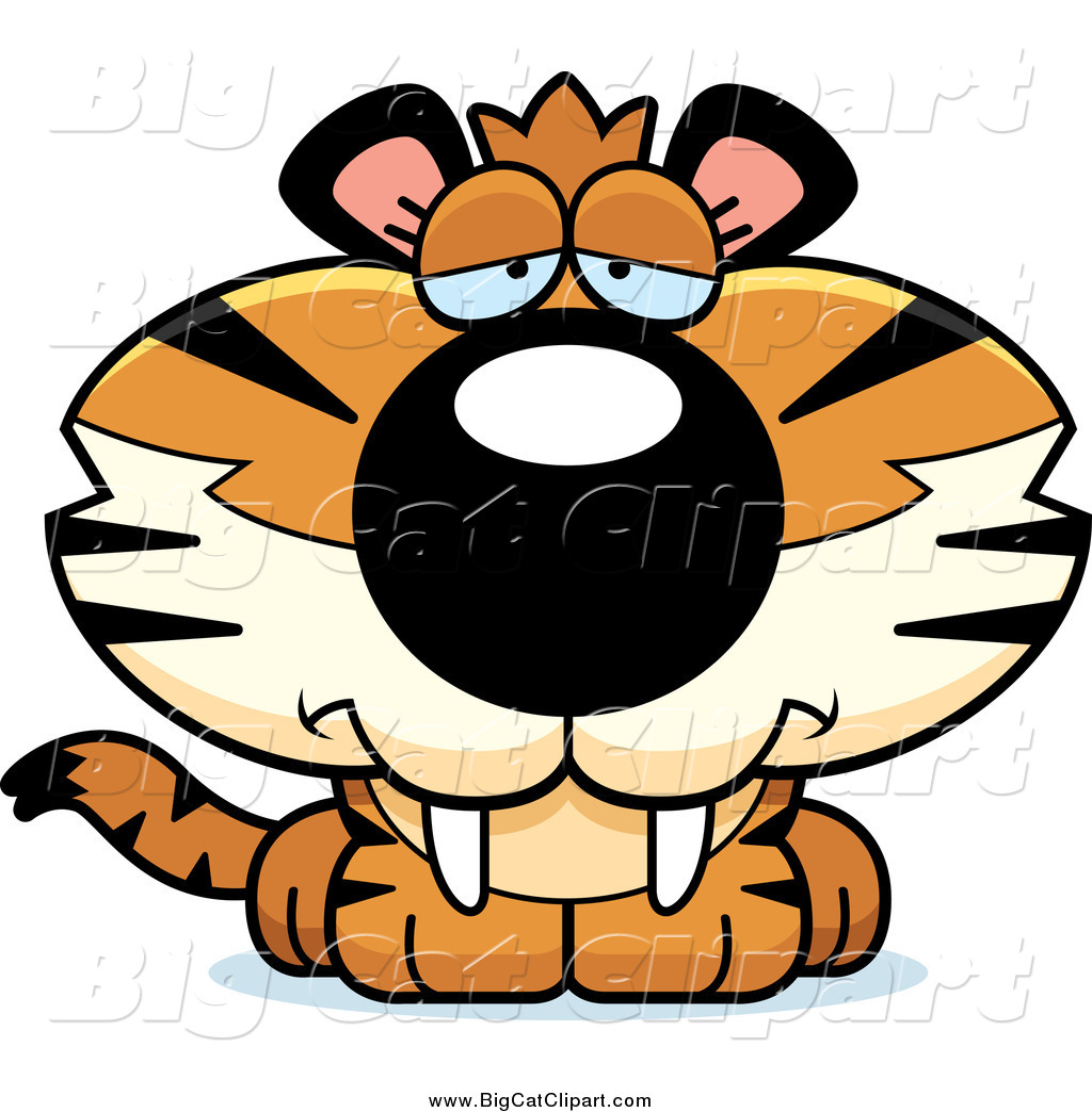    Big Cat Cartoon Vector Clipart Of A Depressed Tiger Cub By Cory Thoman