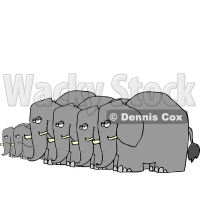 Big Elephants Standing Together In A Row Clipart   Dennis Cox  4550