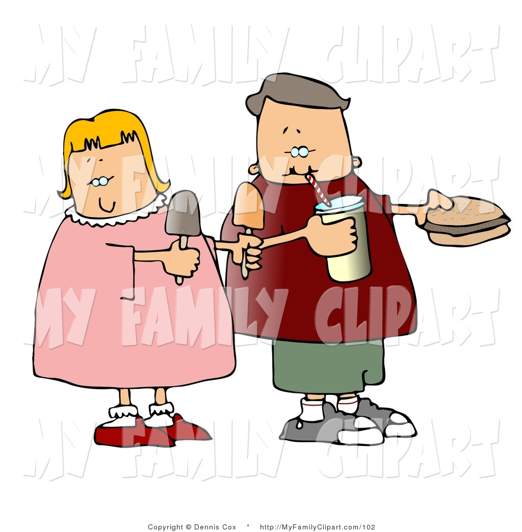 Clip Art Of A Boy And Girl Eating Fast Food Together By Djart    102