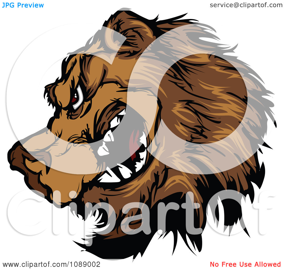 Clipart Brown Bear Mascot In Profile   Royalty Free Vector    