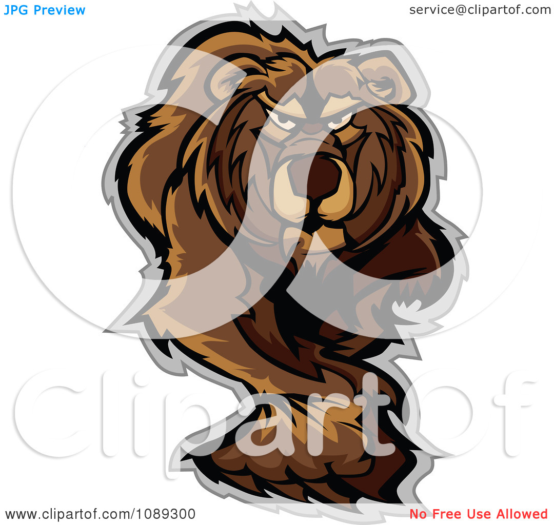 Clipart Walking Bear Mascot   Royalty Free Vector Illustration By