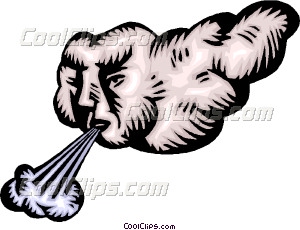 Cloud Blowing Wind Vector Clip Art