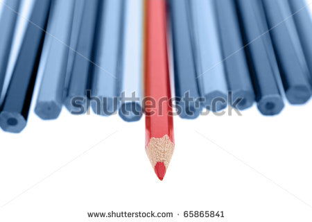 Dull Pencil Clip Art One Red Pencil Standing Out