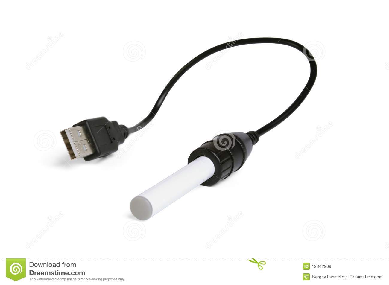 Electronic Cigarette With Usb Charger Isolated On White Background
