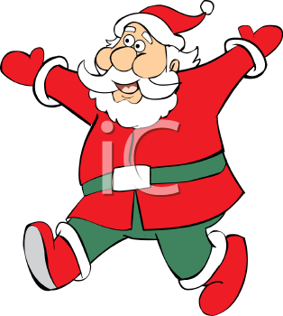 Happy Cartoon Santa   Royalty Free Clipart Picture