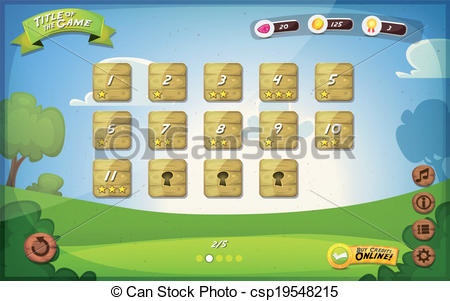 Illustration Of A Funny Spring Graphic Game User Interface Background
