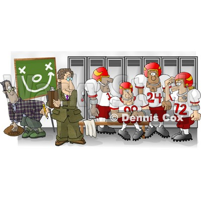     In The Locker Room With His Players Clipart Picture   Djart  5988