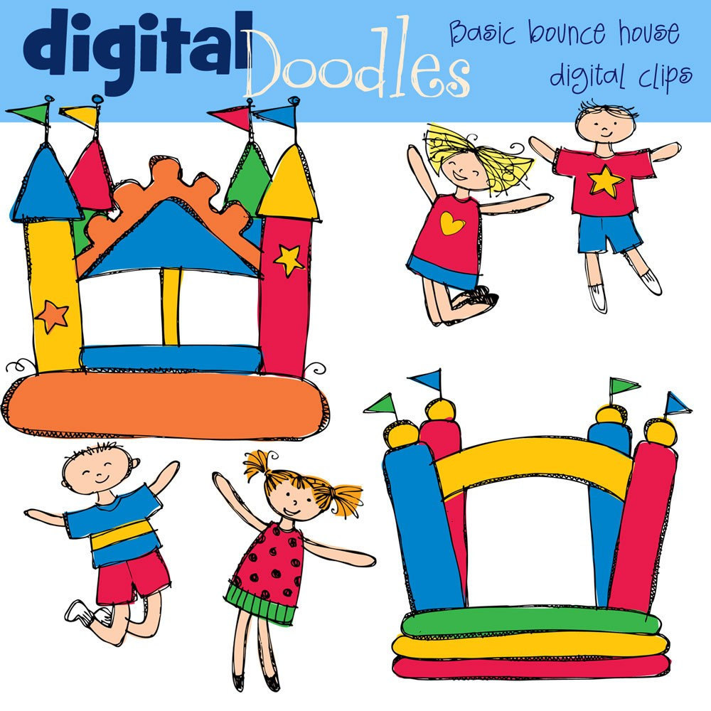 Instant Download Basic Bounce House Digital Clipart By Kpmdoodles