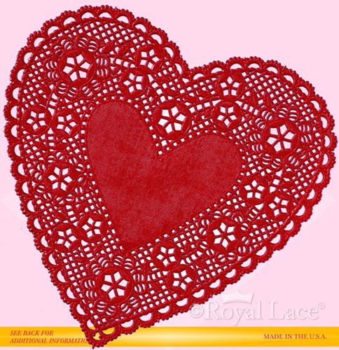 Red Lace Heart Paper Doilies Royal Lace 23025q Geographics