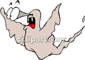 Scared Ghost With Its Eyes Bugging Out Royalty Free Clipart Picture