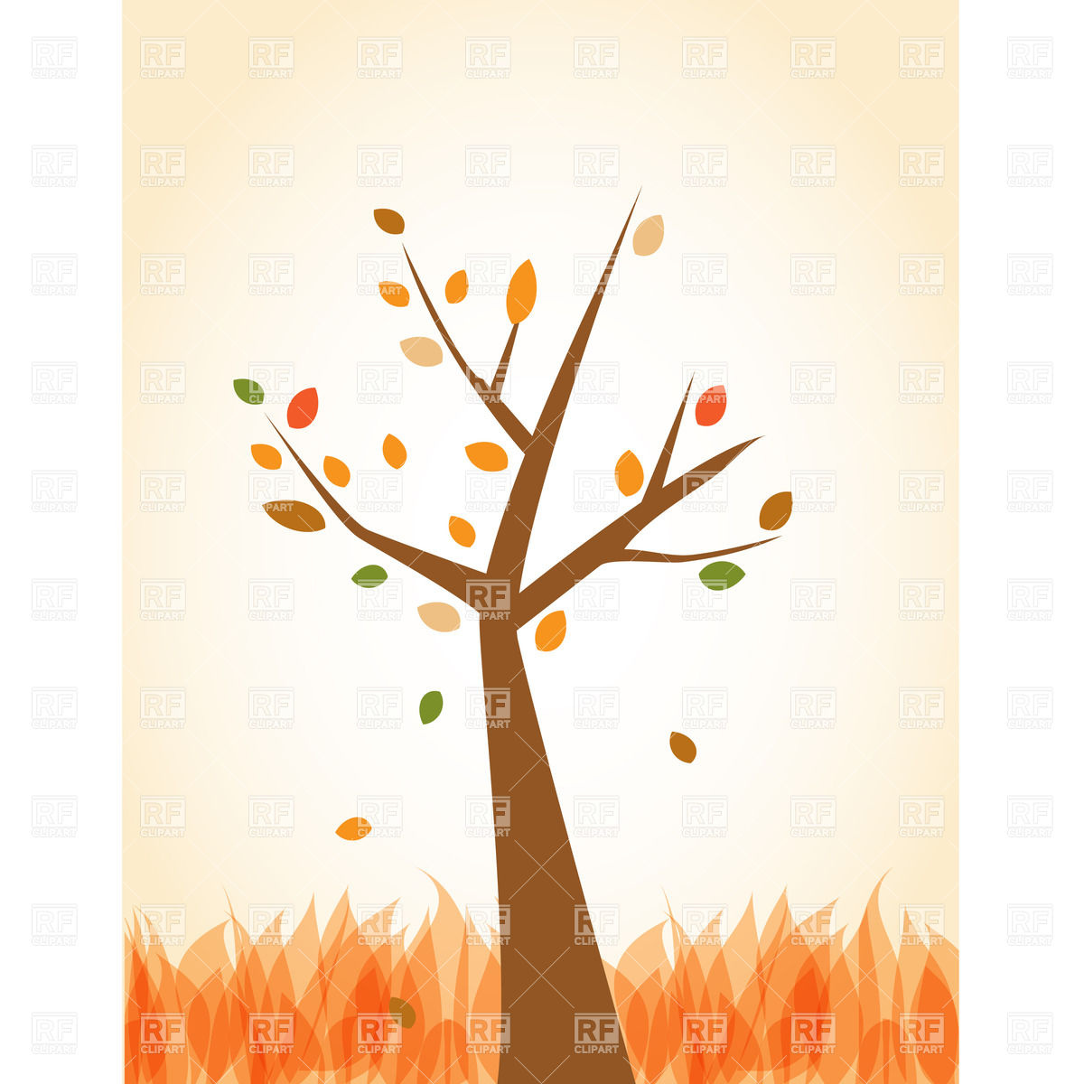 Simple Autumn Tree Download Royalty Free Vector Clipart  Eps