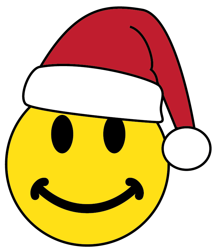 Smiley Face Wearing A Santa Hat Smiley Face Santa With