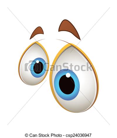 Vector   Scared Cartoon Eyes Expression   Stock Illustration Royalty