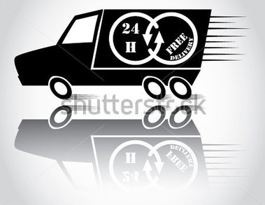 24 Hour Delivery Icon With Vehicle  Isolated Creative Car Vector