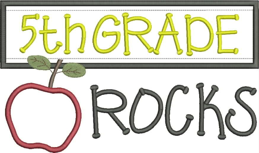 5th Grade Rocks Chalkboard Applique Snap Shot