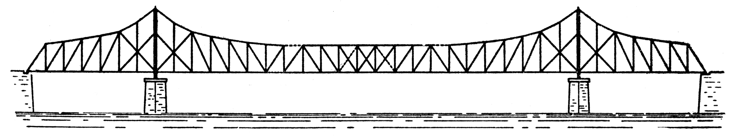 Bridge Cantileaver With Suspension Span   Clipart Etc