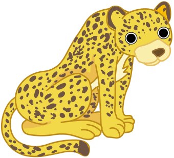 Clip Art Of A Yellow And Brown African Cheetah Seated On The Ground