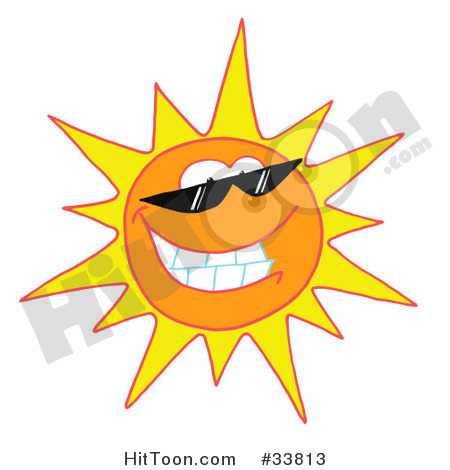 Clipart Illustration Of A Cool And Bright Sun Character Wearing Shades