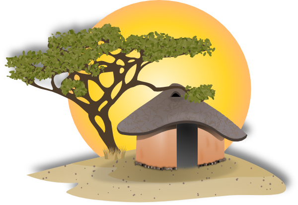 Free African Village Hut Clip Art