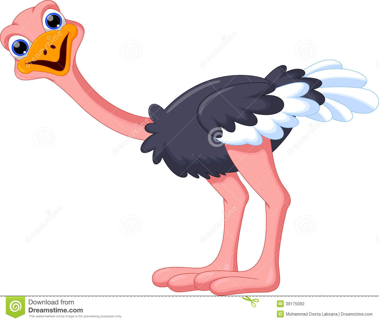 Funny Ostrich Cartoon Stock Illustration   Image  39175092