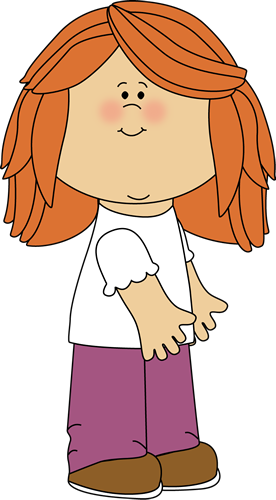 Girl Clip Art Image   Girl With Long Red Hair Wearing A Tshirt And