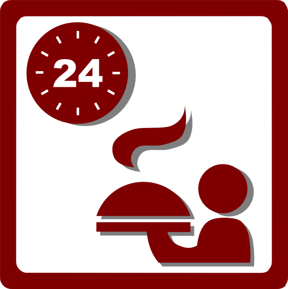Hotel Icon 24 Hour Room Service Clip Art   Red Clip Art At Clker Com