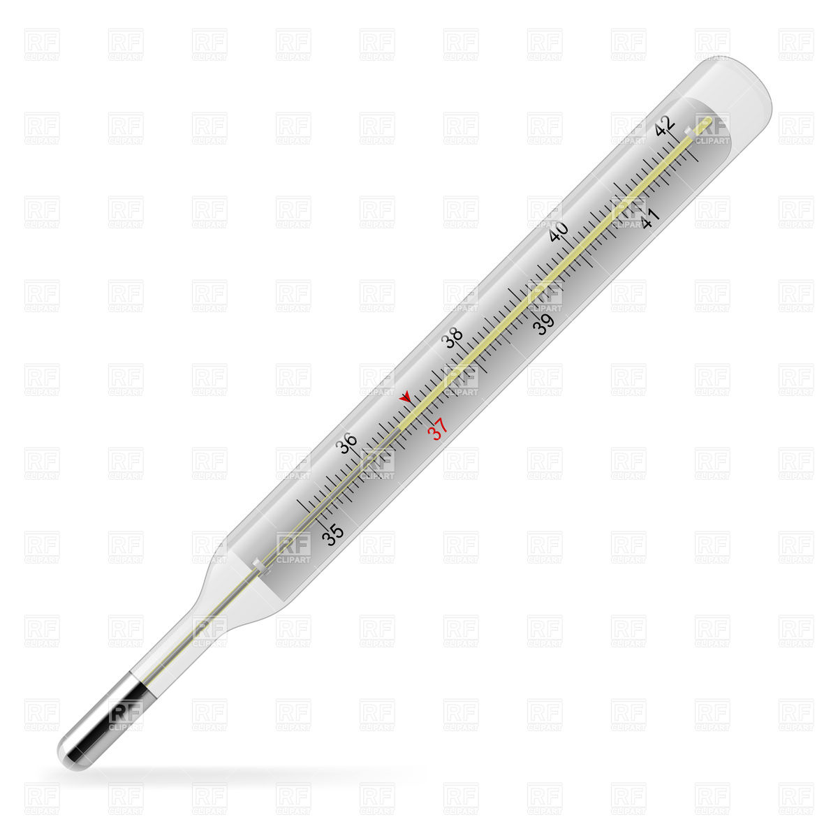 Mercury Filled Thermometer Download Royalty Free Vector Clipart  Eps