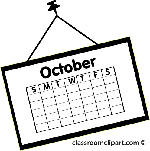 October Clipart Calendar October Outline 2