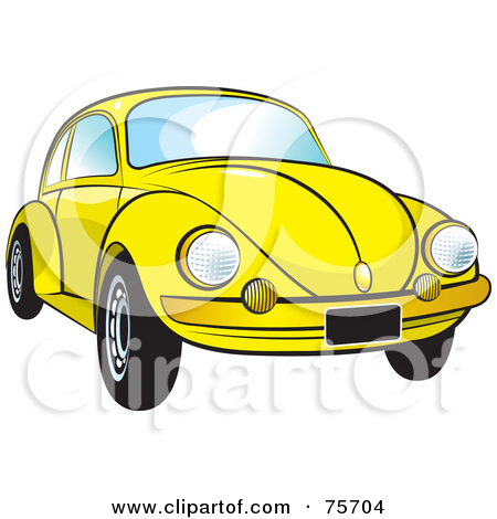 Royalty Free  Rf  Clipart Illustration Of A Parked Yellow Slug Bug Car