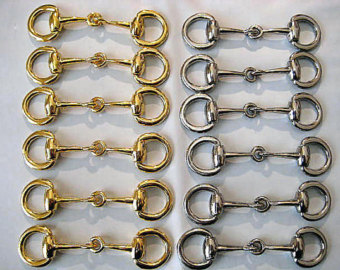 12 Pcs   Gold Or Silver Plated Eque Strian Snaffle Horse Bit    