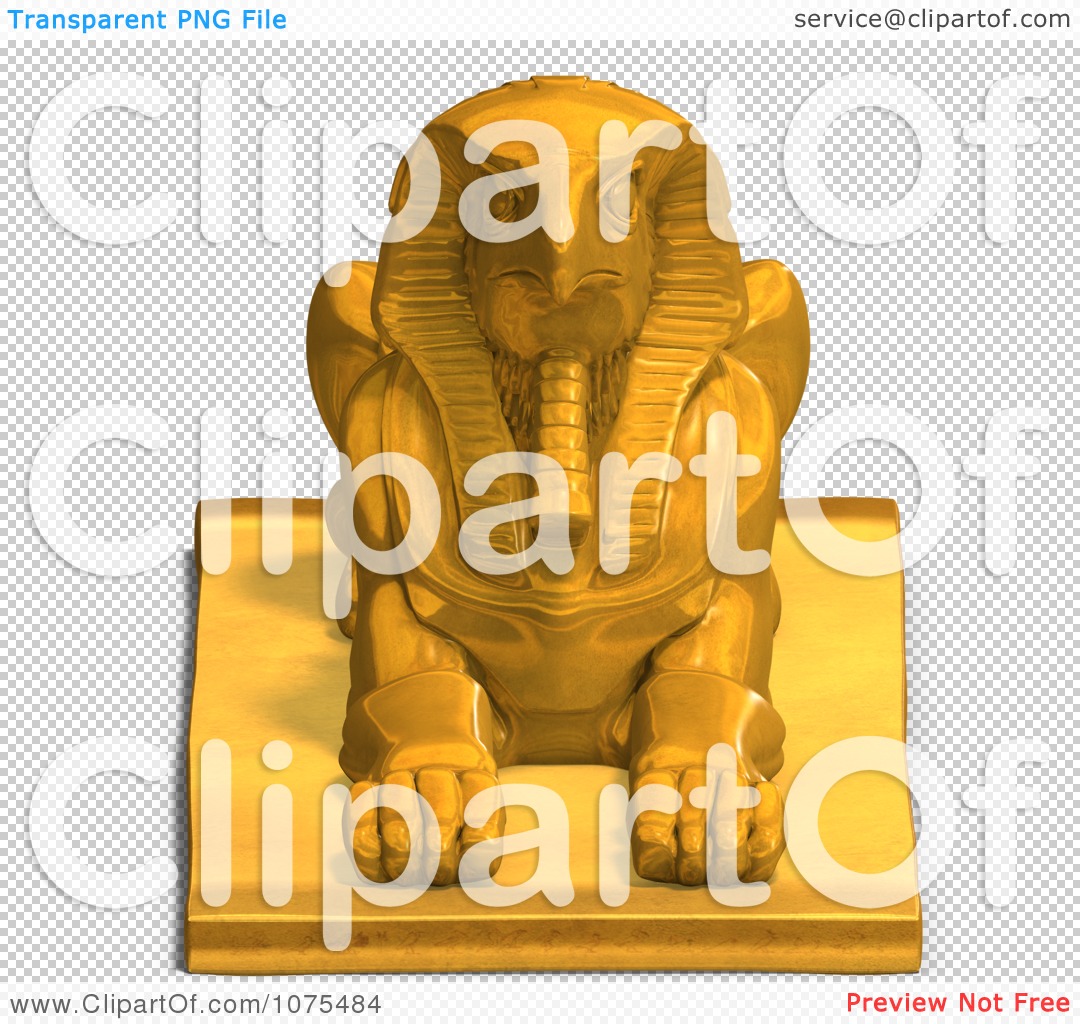 Clipart 3d Gold Falcon Statue 1   Royalty Free Cgi Illustration By