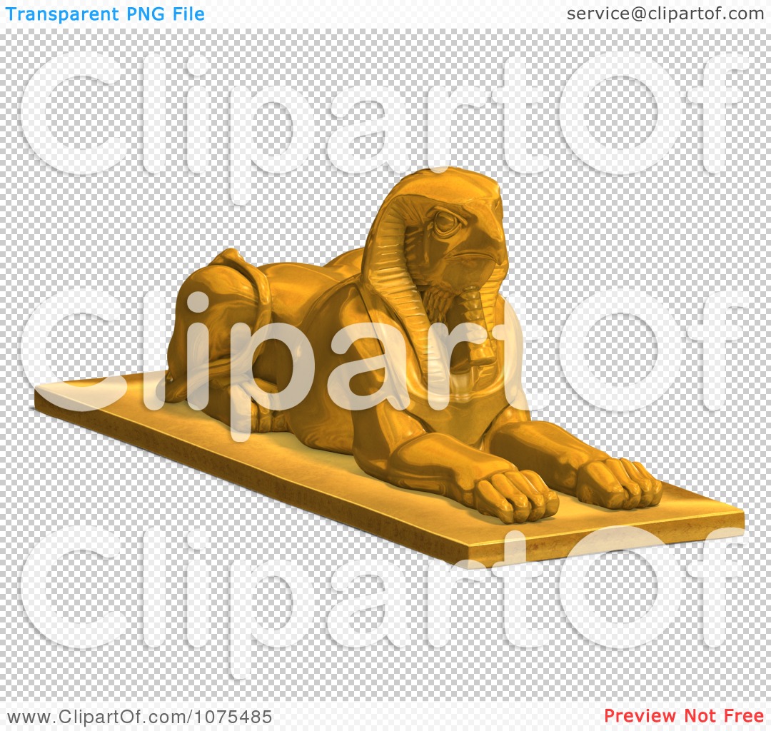 Clipart 3d Gold Falcon Statue 2   Royalty Free Cgi Illustration By