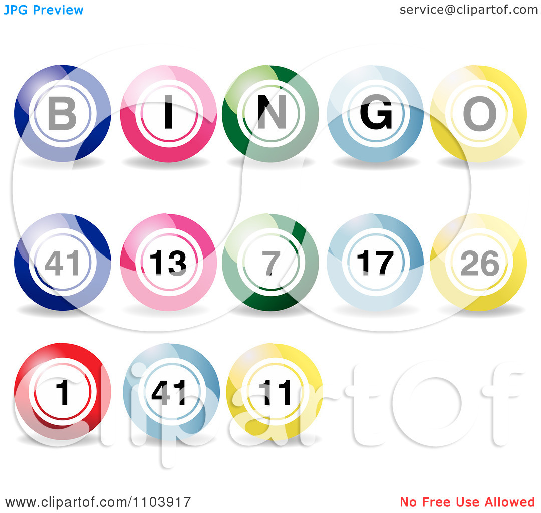 Clipart Colorful Bingo Balls On White   Royalty Free Vector